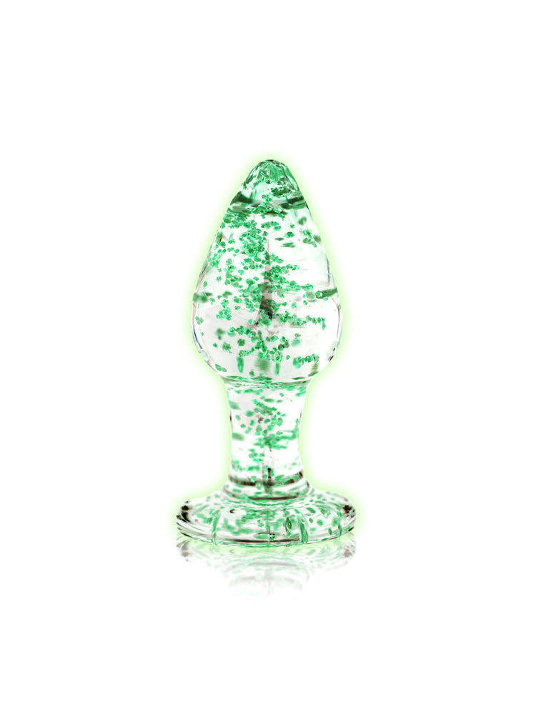 OUCH! Glow In The Dark Glass Butt Plug Anal Shots America Large 