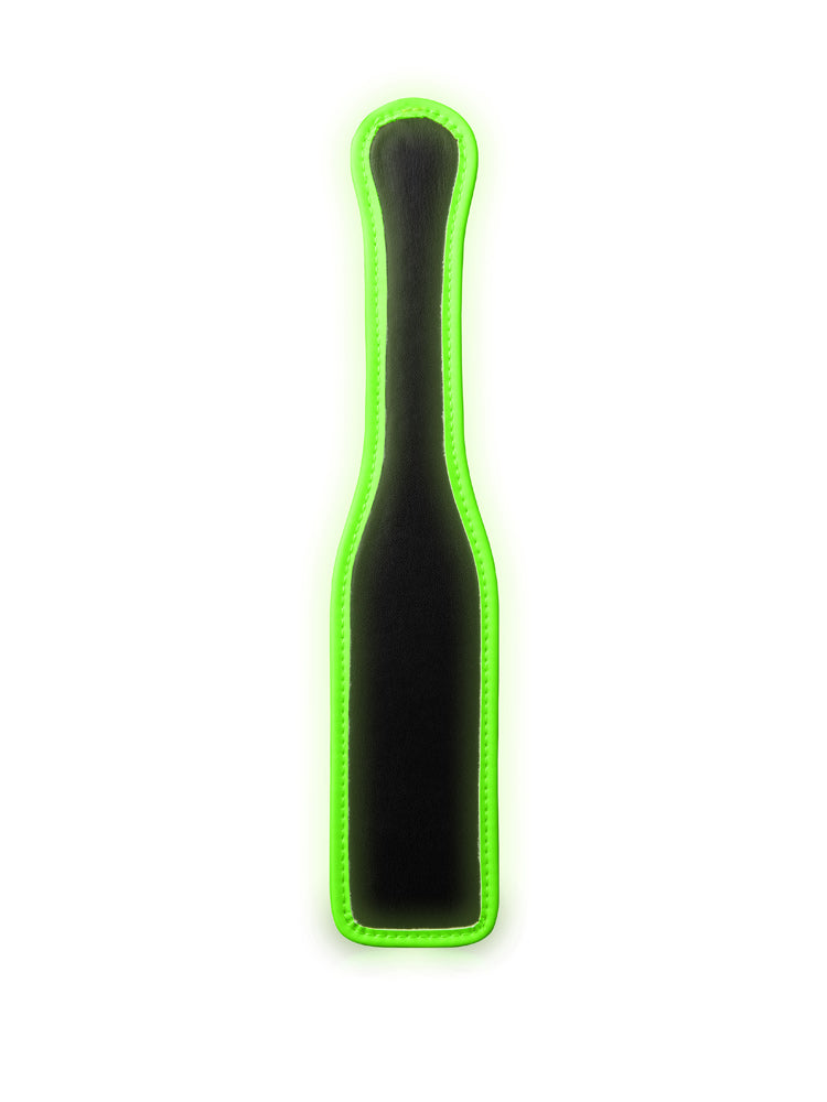 OUCH! Glow In The Dark Spanking Paddle Bondage & Fetish Shots America Green/Black
