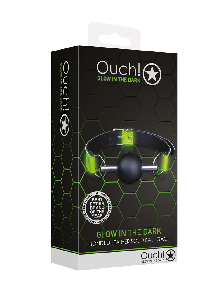 OUCH! Glow In The Dark Solid Ball Gag Bondage & Fetish Shots America Green