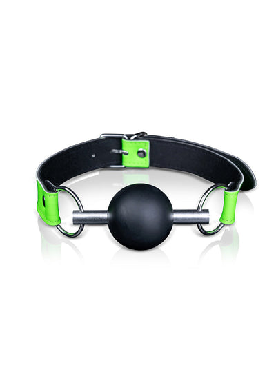 OUCH! Glow In The Dark Solid Ball Gag Bondage & Fetish Shots America Green