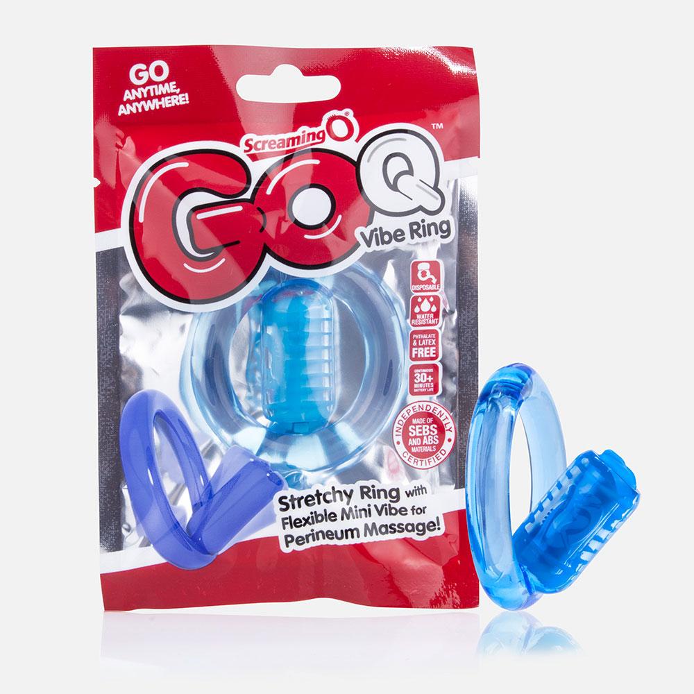 GO Q Vibrating Perineum & Cock Ring More Toys Screaming O Blue