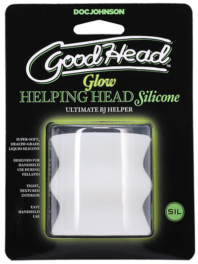 Glow Helping Head Silicone BJ Mini Stroker Masturbators Doc Johnson Glow In The Dark