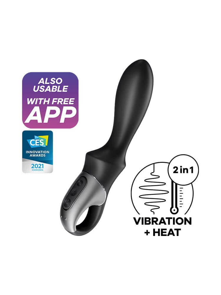 Heat Climax Silicone Connect App Vibrator Vibrators Satisfyer Black