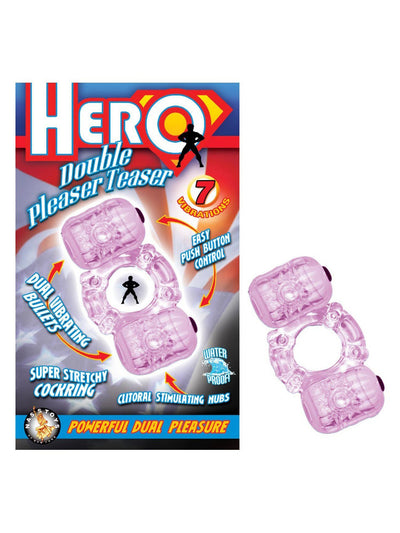 Hero Double Pleaser Teaser Cock Ring More Toys Nasstoys Purple 