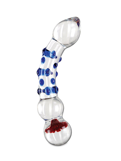 Icicles No. 18 Glass Dual Ended Dildo Dildos Pipedream Products Blue/Clear/Red