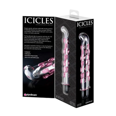 Icicles No. 19 Glass G-Spot Vibrator Vibrators Pipedream Products Pink/Clear