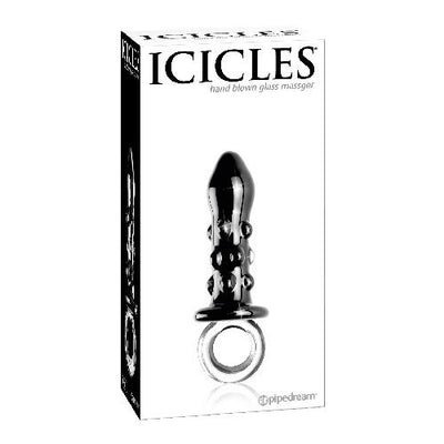 Icicles No. 37 Glass Massager Butt Plug Anal Toys Pipedream Products Black/Clear