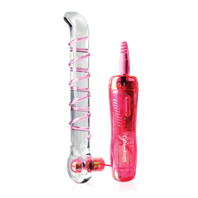 Icicles No. 4 Glass G-Spot Vibrator Vibrators Pipedream Products Pink/Clear