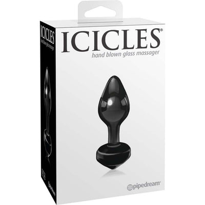 Icicles No. 44 Hand Blown Glass Butt Plug Anal Toys Pipedream Products Black