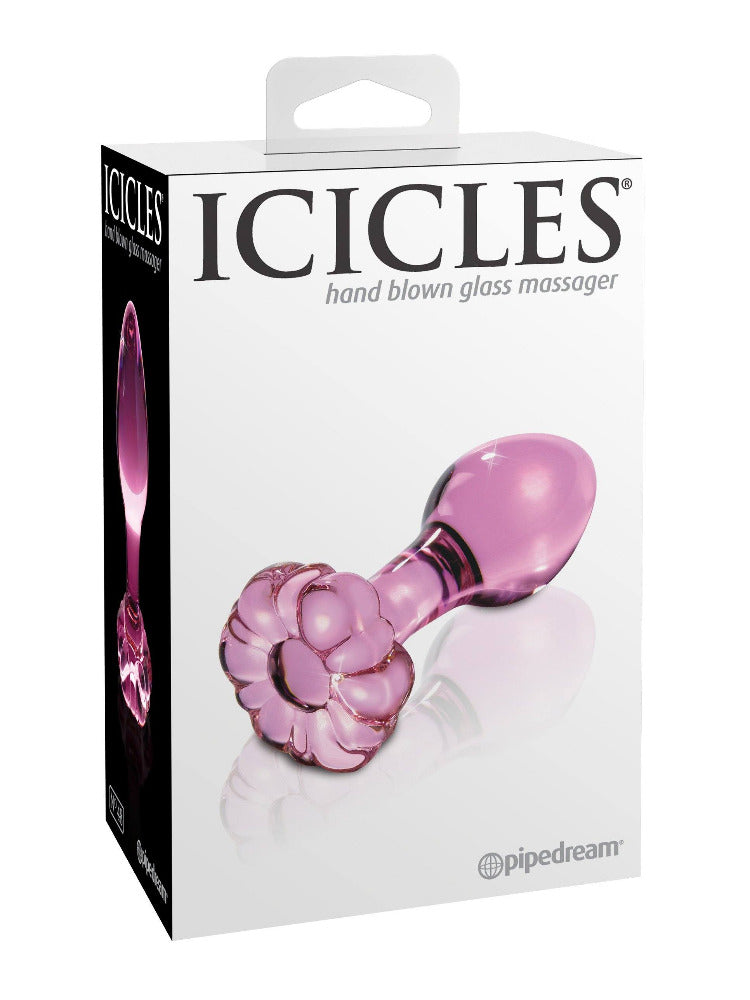 Icicles No. 48 Pink Glass Butt Plug Icicles No. 48 Pink Glass Butt Plug