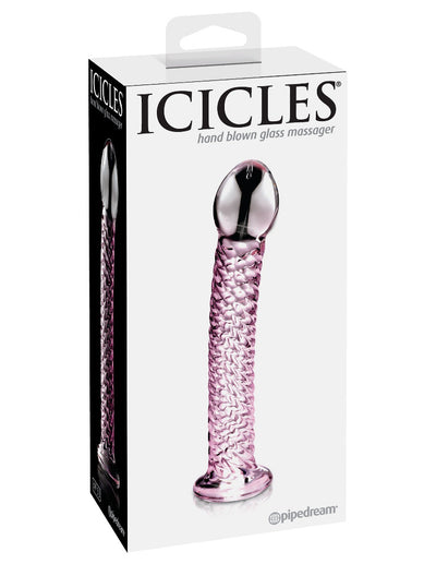 Icicles No. 53 Glass Dildo Massager Dildos Pipedream Products Pink