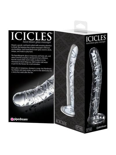 Icicles No. 60 Glass Dildo Massager Dildos Pipedream Products Clear