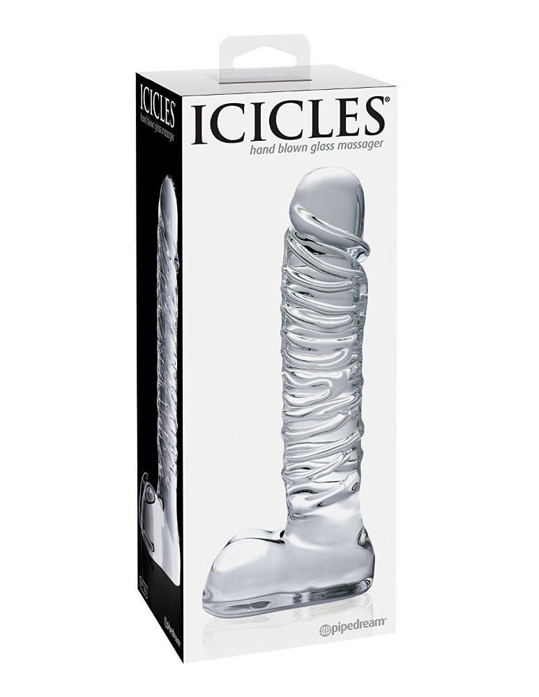 Icicles No. 63 Glass Dildo Massager Dildos Pipedream Products Clear