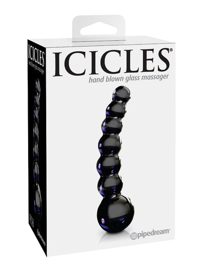 Icicles No. 66 Glass Waterproof Massager Dildos Pipedream Products Black
