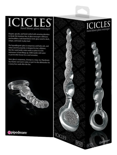 Icicles No. 67 Glass Massager Anal Beads Anal Toys Pipedream Products Clear