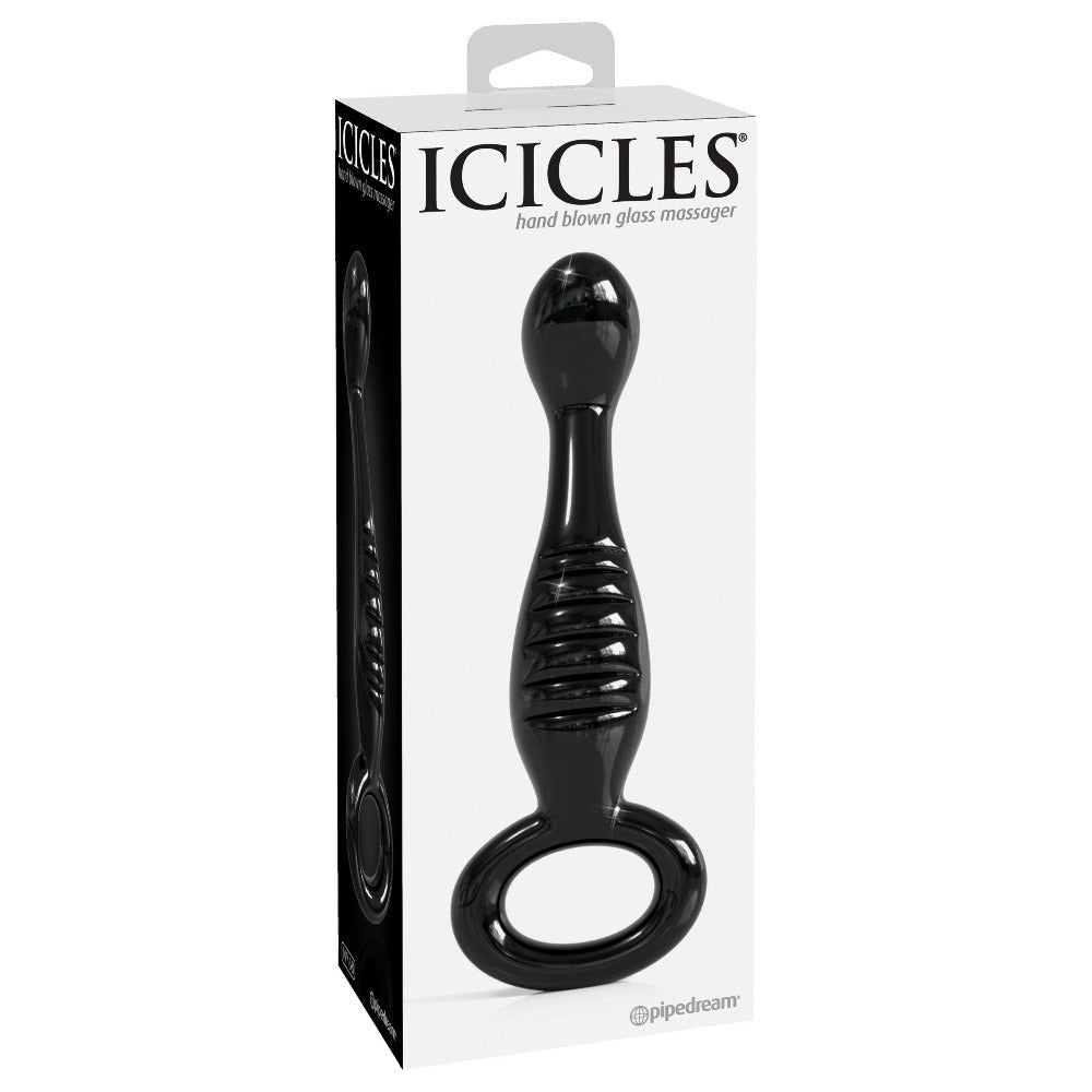 Icicles No. 68 Glass Massager Anal Probe Anal Toys Pipedream Products Black