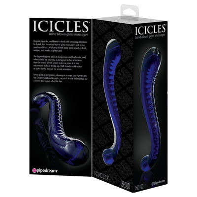 Icicles No. 70 Glass Dual Ended Massager Dildos Pipedream Products Blue
