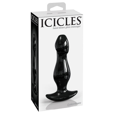 Icicles No. 71 Glass Anal Probe Anal Toys Pipedream Products Black 
