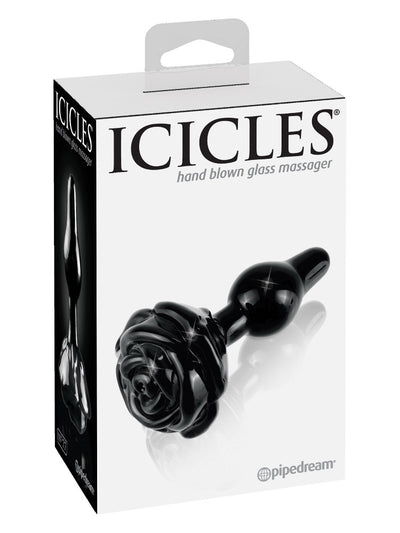 Icicles No. 77 Black Glass Butt Plug Anal Toys Pipedream Products