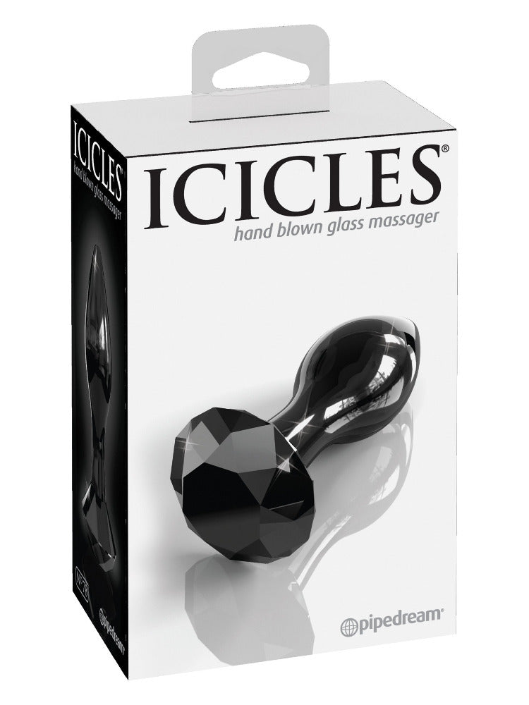 Icicles No. 78 Black Glass Butt Plug Anal Toys Pipedream Products 