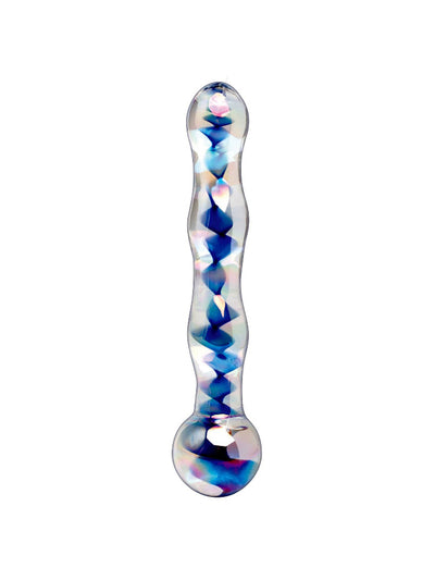 Icicles No. 8 Glass Waterproof Massager Dildos Pipedream Products Blue/Clear