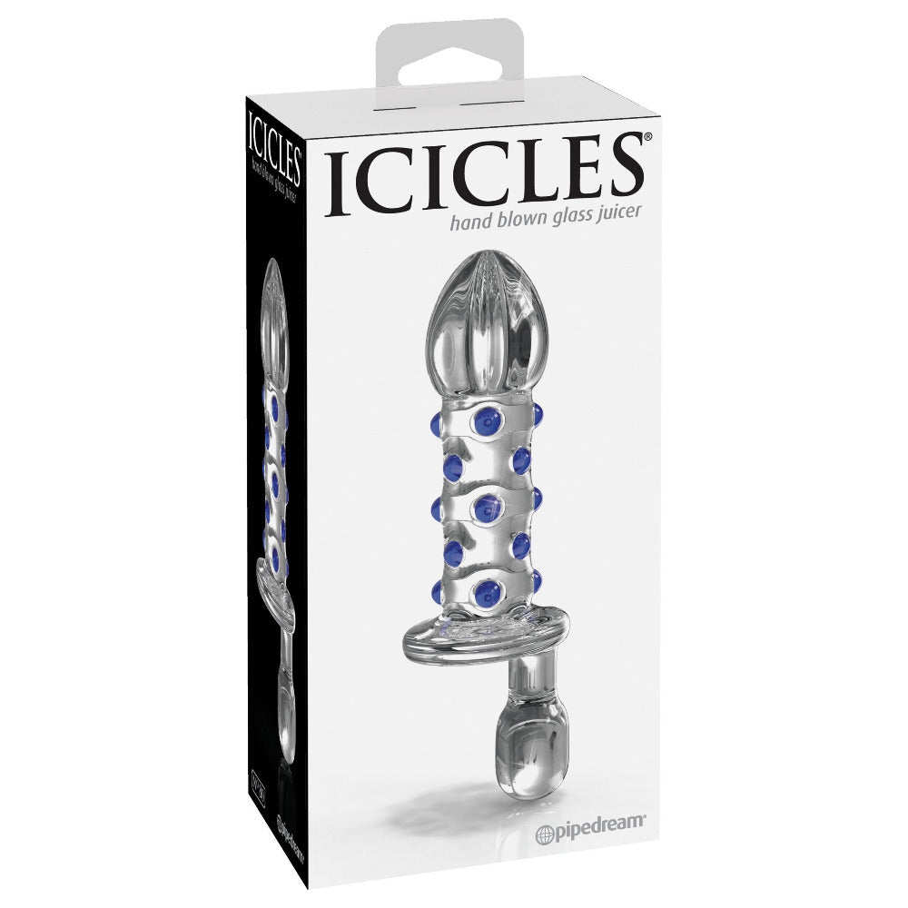 Icicles No. 80 Glass Massager Anal Probe Anal Toys Pipedream Products Clear/Blue