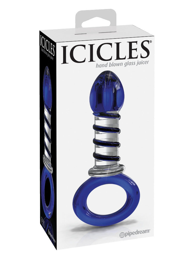 Icicles No. 81 Glass Massager Anal Probe Anal Toys Pipedream Products Clear/Blue