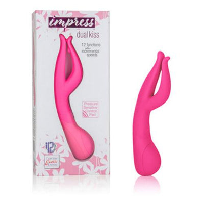 Impress Dual Kiss Pressure Sensitive Vibe Vibrators California Exotic Novelties Pink