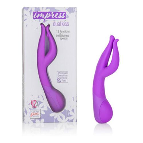 Impress Dual Kiss Pressure Sensitive Vibe Vibrators California Exotic Novelties Purple