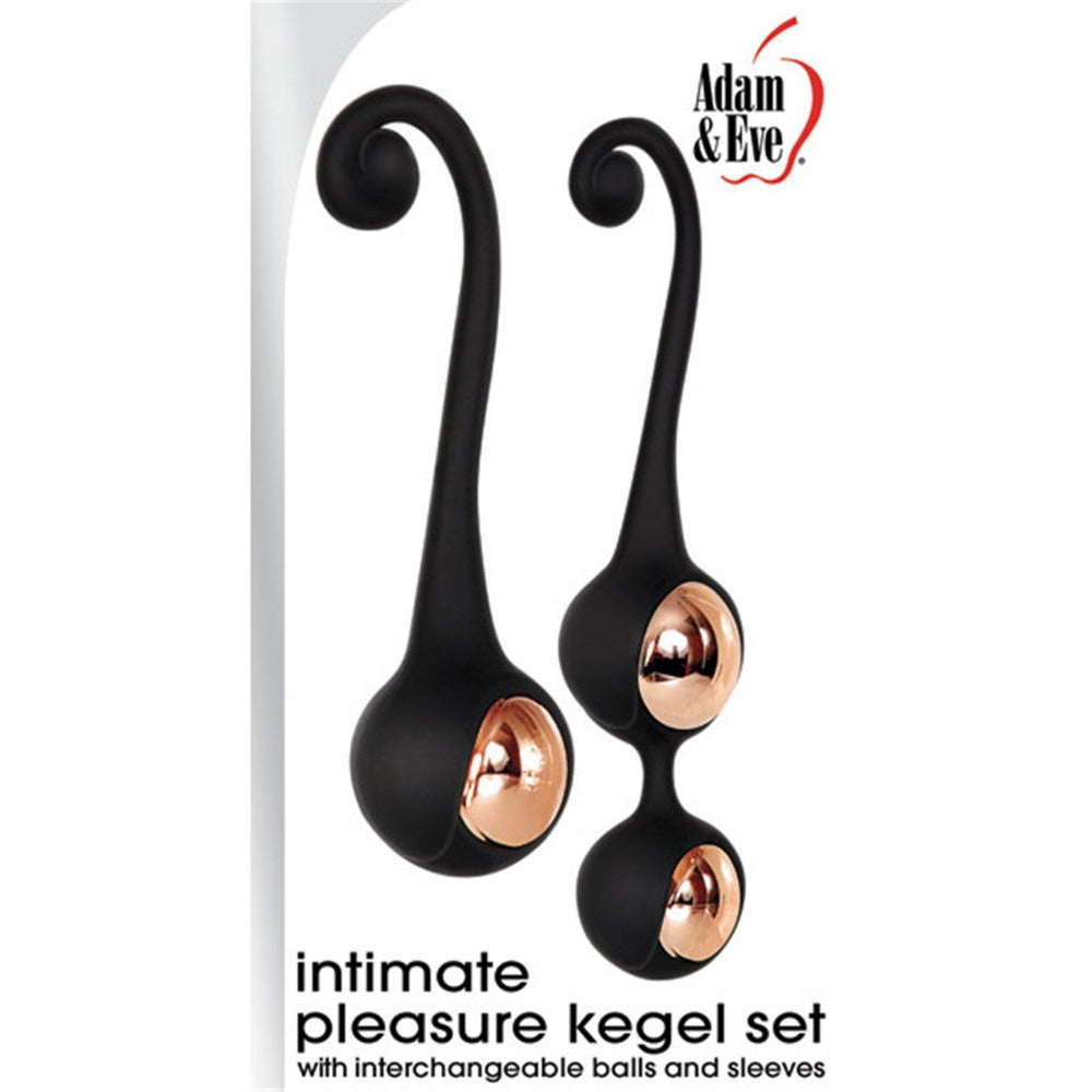 Intimate Pleasure Interchangeable Kegel Set More Toys Adam & Eve Black/Rose Gold