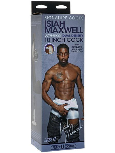 Signature Cock Isiah Maxwell Realistic Cock Dildos Doc Johnson Chocolate 10.25"