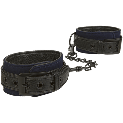 James Deen Black & Blue Tethered BDSM Cuffs Bondage & Fetish Doc Johnson Black/Blue