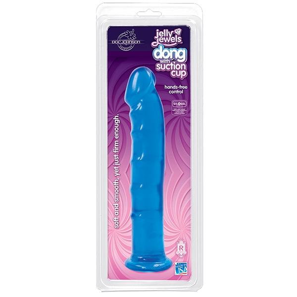 Jelly Jewels Dong with Suction Cup Dildos Doc Johnson Sapphire Blue