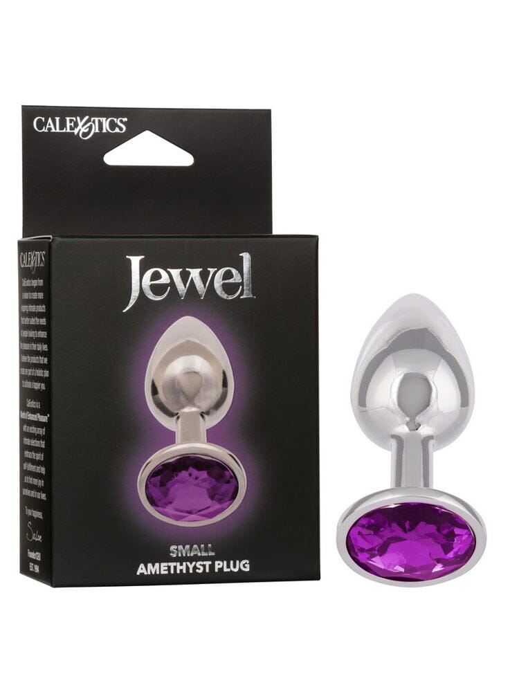 Jewel Amethyst Gem Metallic Butt Plug Anal Toys CalExotics Purple Small
