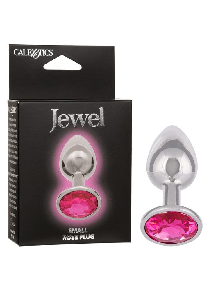 Jewel Rose Gem Metallic Butt Plug Anal Toys CalExotics Pink Small