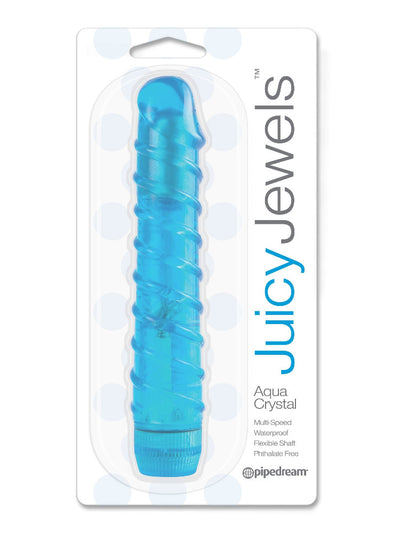 Juicy Jewels Aqua Crystal Jelly Vibrator Vibrators Pipedream Products Blue