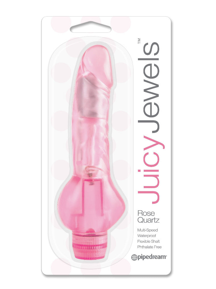 Juicy Jewels Rose Quartz Jelly Vibrator Vibrators Pipedream Products Pink