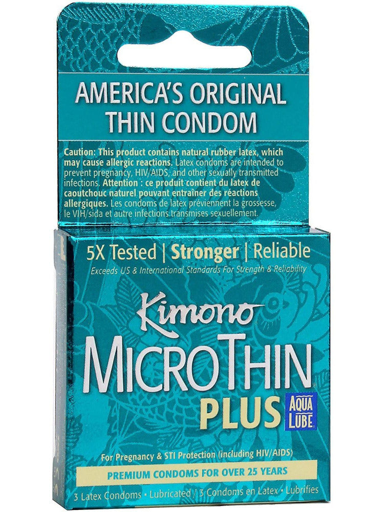 Kimono Micro Thin Latex Aqua Lube Condoms More Toys Kimono Condoms 3 Pack 