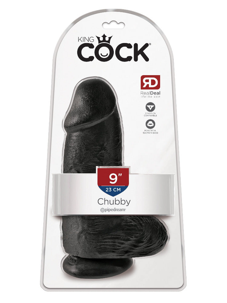 King Cock Chubby with Balls Realistic Dildo Dildos Pipedream Products Black 