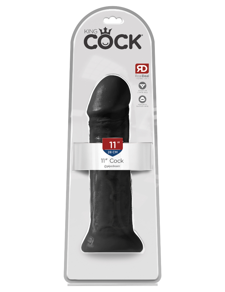 King Cock Real Deal Ultra-Realistic Dildo Dildos Pipedream Products Black 11"