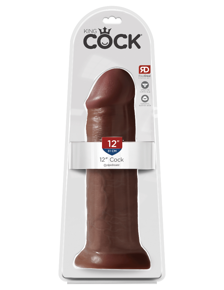 King Cock Real Deal Ultra-Realistic Dildo Dildos Pipedream Products Dark 12"