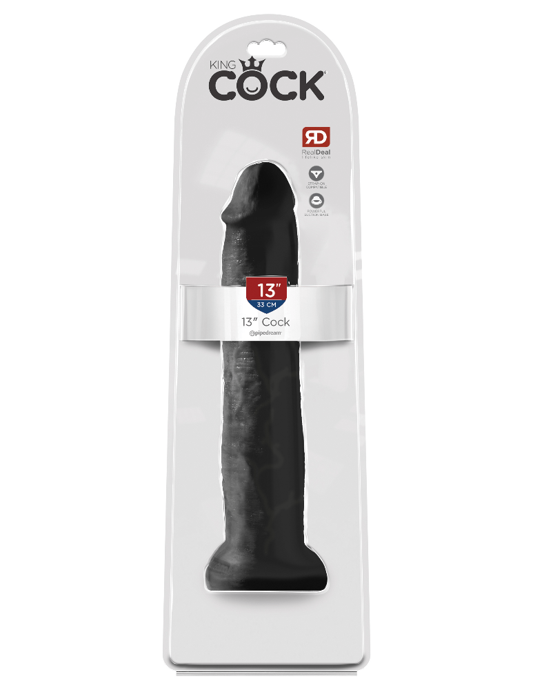 King Cock Real Deal Ultra-Realistic Dildo Dildos Pipedream Products Black 13"