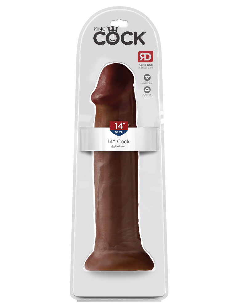 King Cock Real Deal Ultra-Realistic Dildo Dildos Pipedream Products Dark 14"