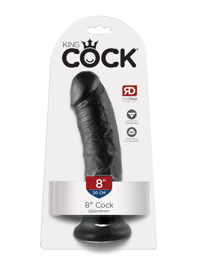 King Cock Real Deal Ultra-Realistic Dildo Dildos Pipedream Products Black 8"