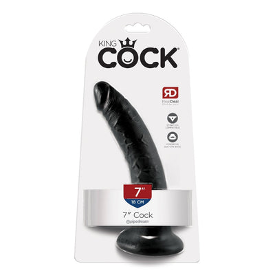King Cock Real Deal Ultra-Realistic Dildo Dildos Pipedream Products Black 7"