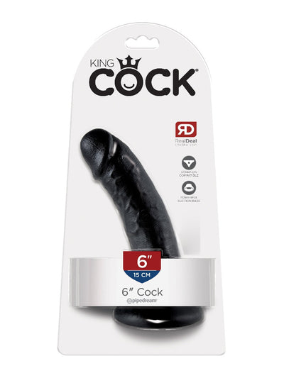 King Cock Real Deal Ultra-Realistic Dildo Dildos Pipedream Products Black 6"