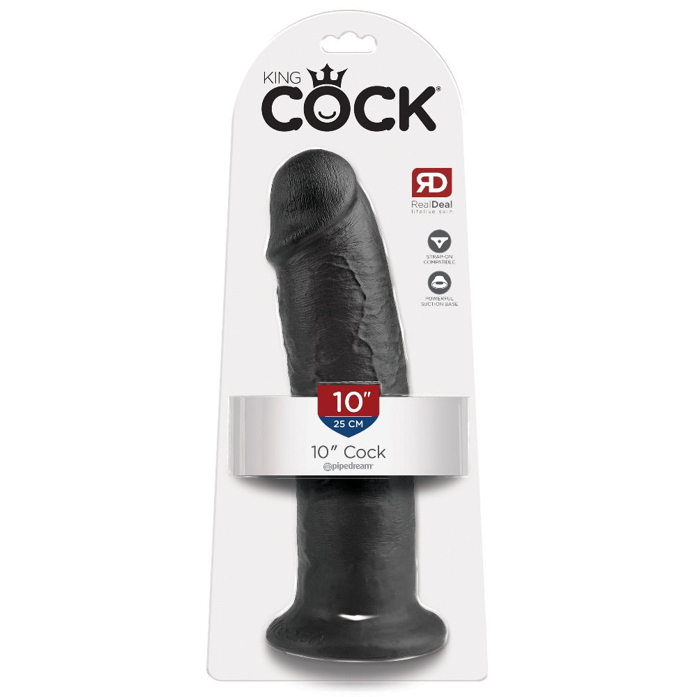 King Cock Real Deal Ultra-Realistic Dildo Dildos Pipedream Products Black 10"