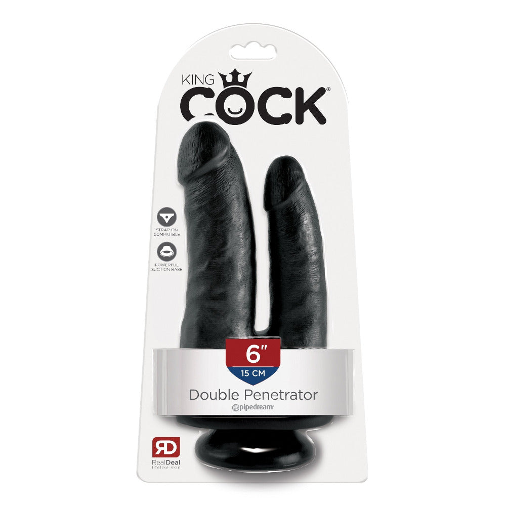 King Cock Double Penetrator Realistic Dildo Dildos Pipedream Products Black