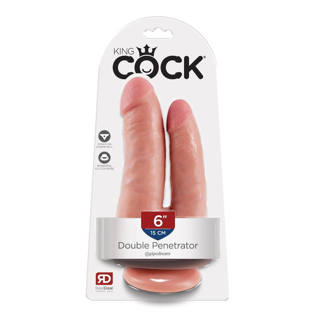 King Cock Double Penetrator Realistic Dildo Dildos Pipedream Products Light