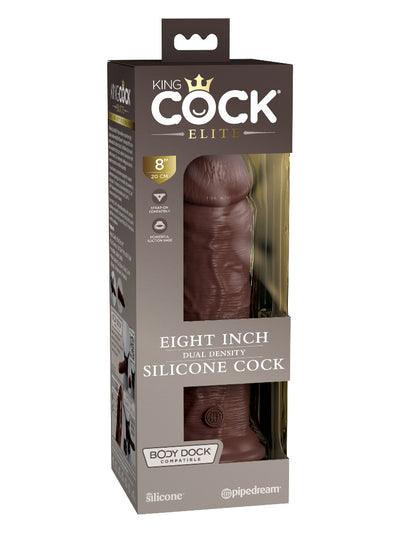 King Cock Elite Silicone Dual Density Dildo Dildos Pipedream Products 8 inch Dark 